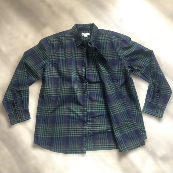 Orvis Tartan Plaid Cotton Twill Long Sleeve Classic Button Down Shirt XL - Picture 3 of 7